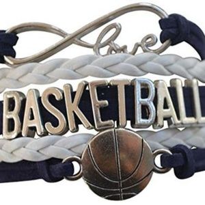 Girls Basketball Bracelet - Navy & White